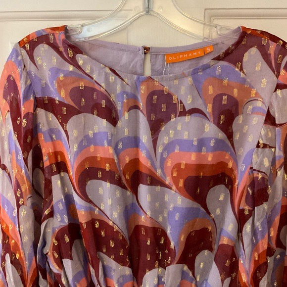 Oliphant FLIRTY SHORT DRESS- VENICE COGNAC Metallic Size S NWT Party Cocktail - Picture 7 of 15